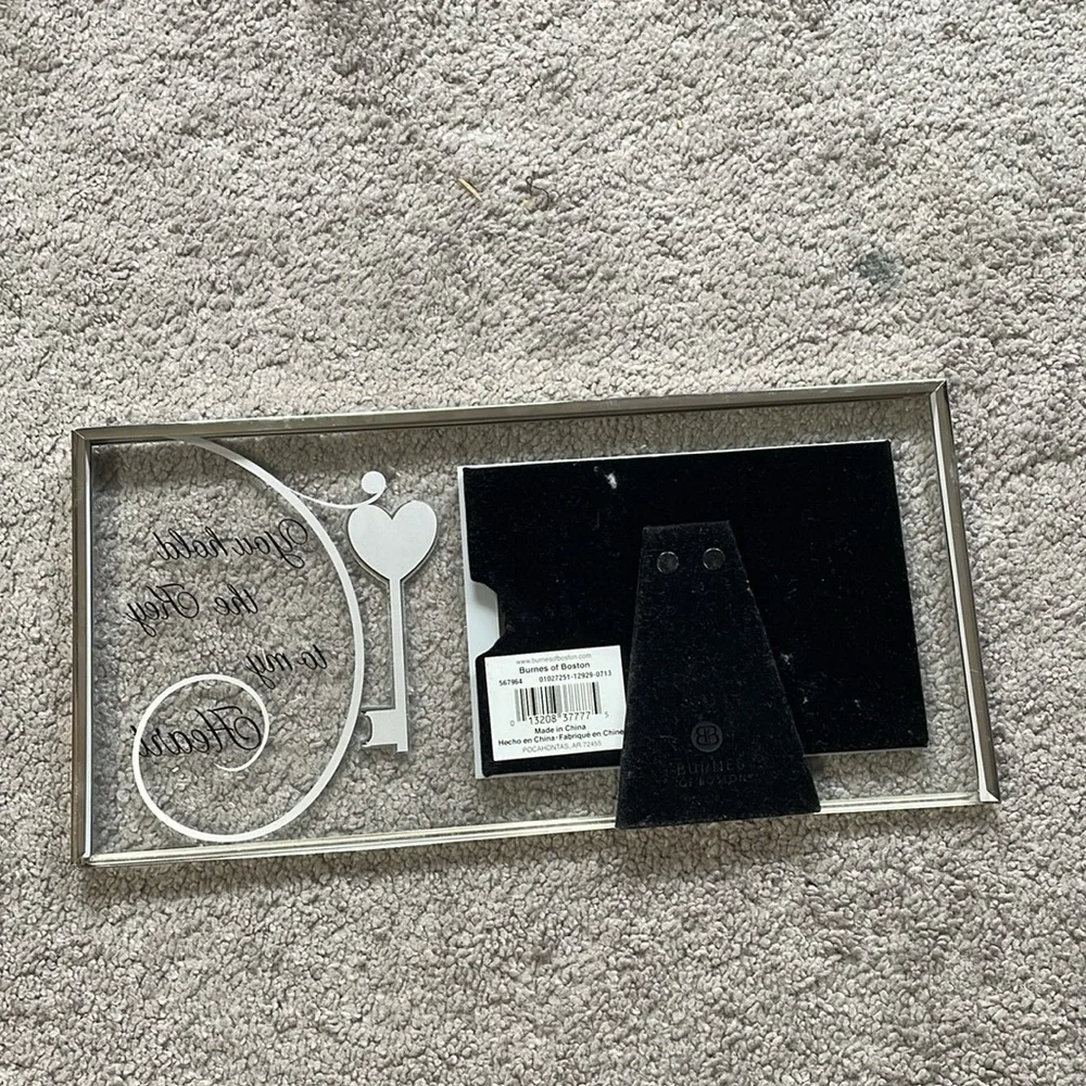 Burnes Of Boston “You Hold The Key To My Heart” 4x6 Landscape Glass Photo Frame